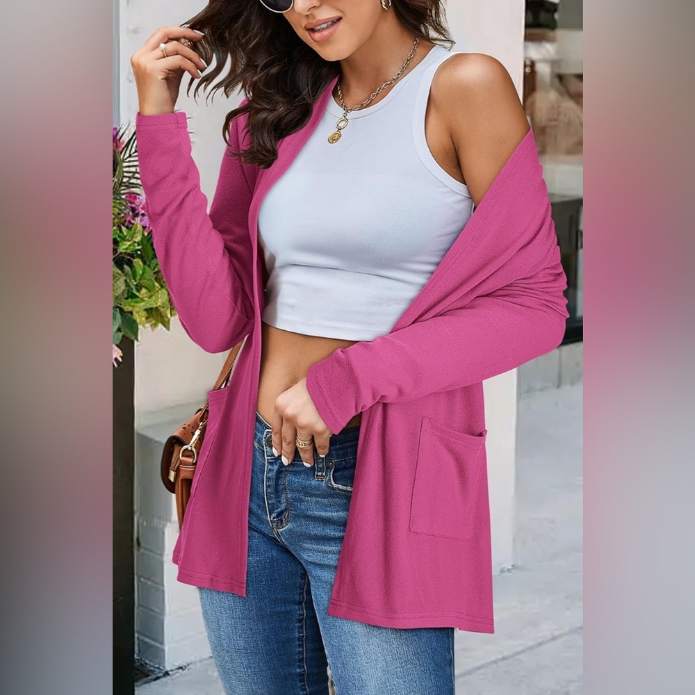 ULTRANICE Cardigan Sweaters 2024 Fall Lightweight Casual Outfits with Pockets